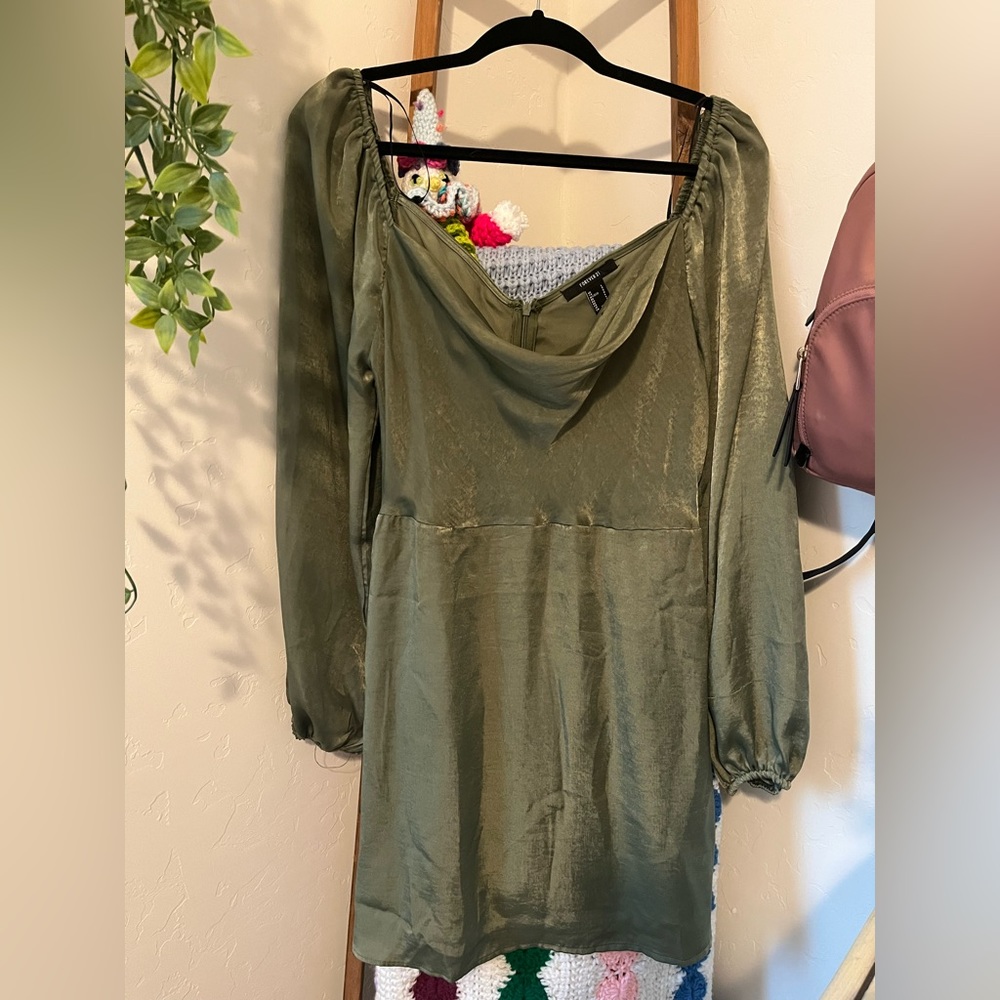 F21 Olive Green Dress